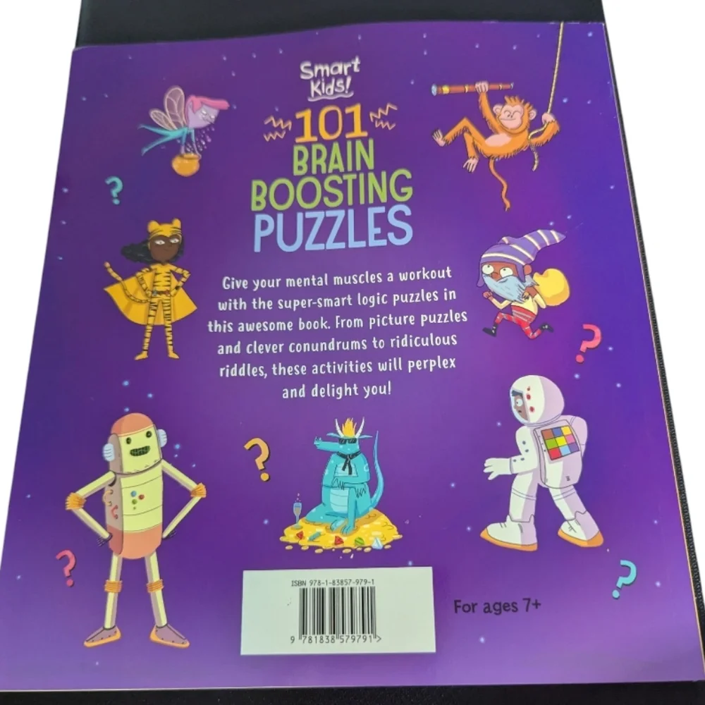 Smart Kids 101 Brain Boosting Puzzles Book Kids Educational Activitie Purple NEW